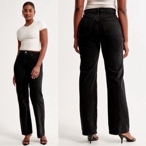 Abercrombie Curve Love High Rise 90s Relaxed Jeans Black 29 8